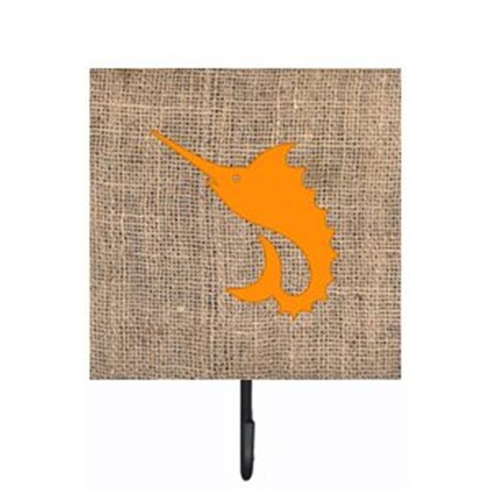 Carolines Treasures Fish - Sword Fish Burlap and Orange Leash Or Key Holder BB1097-BL-OR-SH4